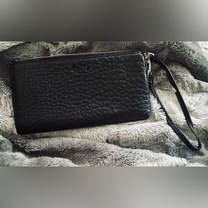 Coach Black Pebbled Leather Clutch Wristlet